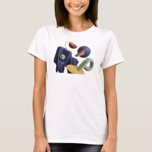 Clean Navy ABSTRACT ART Artistic Motif T-Shirt