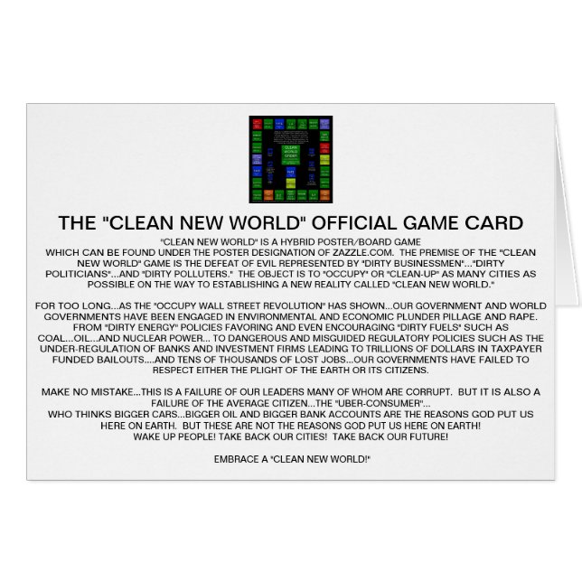 CLEAN NEW WORLD GAME CARD (U.S. EDITION) (Front Horizontal)