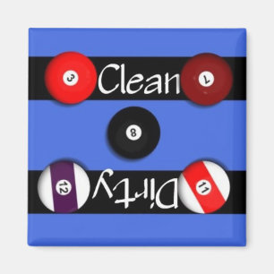 Clean or Dirty Billards Dishwasher Magnet
