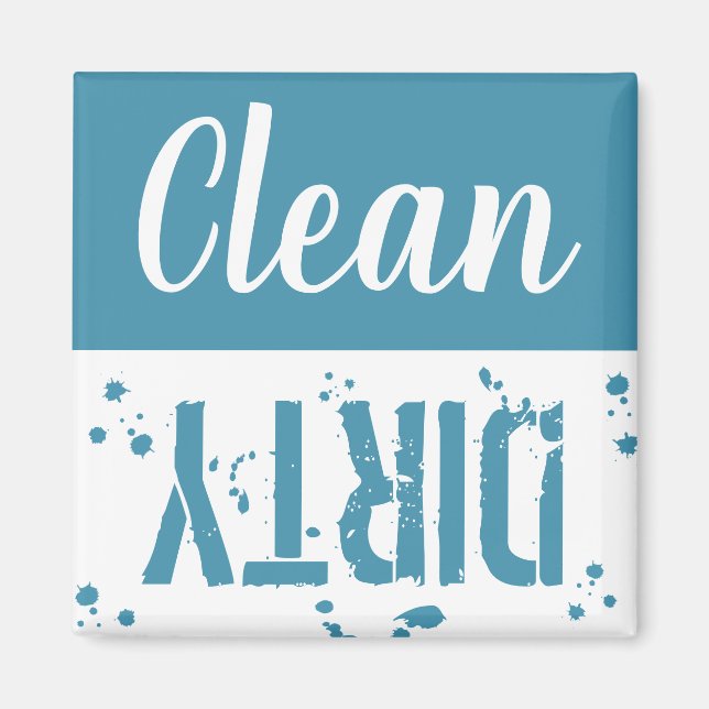 Clean or Dirty | Blue Kitchen Dishwasher Magnet (Front)