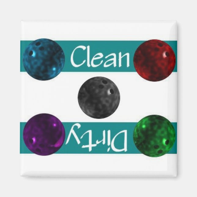 Clean or Dirty Bowling Dishwasher Magnet (Front)