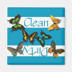 Clean or Dirty Butterflies Dishwasher Magnet
