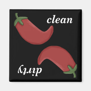 Clean or Dirty Chilli Peppers Dishwasher Magnet