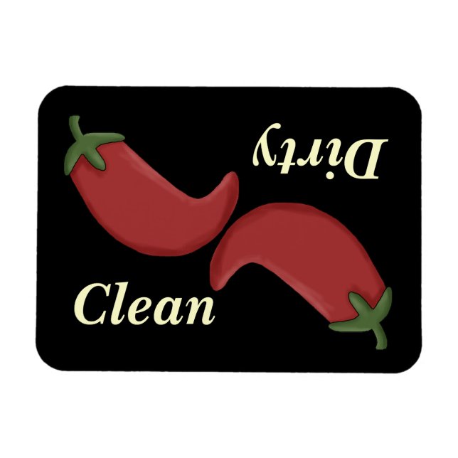 Clean or Dirty Chilli Peppers Dishwasher Magnet (Horizontal)