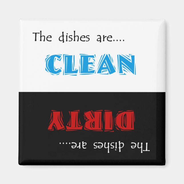 Clean or Dirty Dishwasher Magnet (Front)