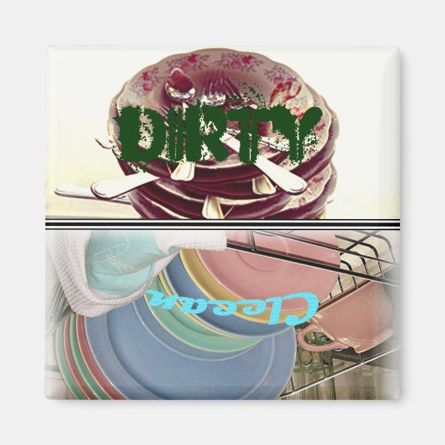 Clean or Dirty Dishwasher Magnet (Front)