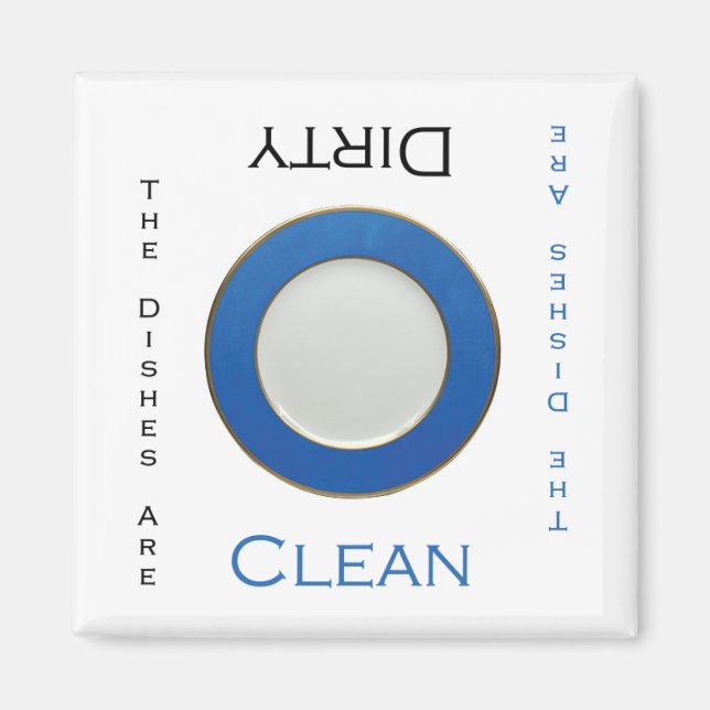 Clean or Dirty Dishwasher Magnet (Front)