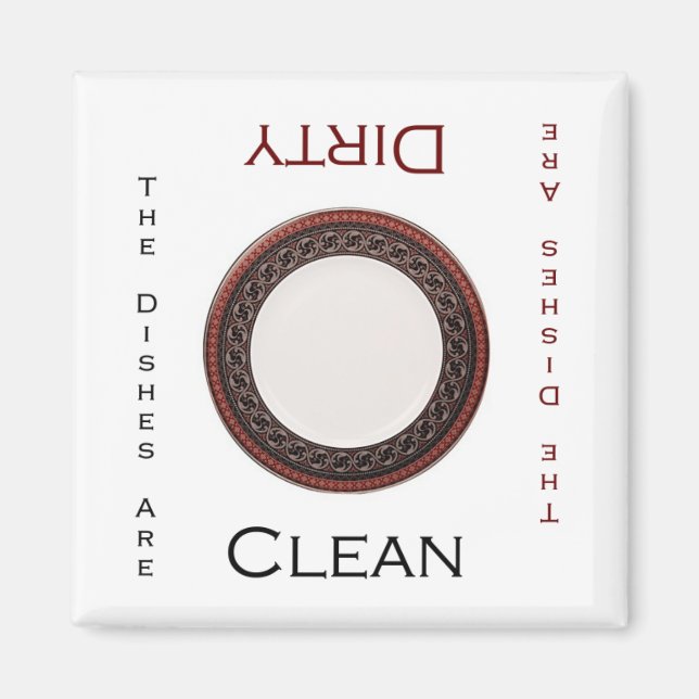 Clean or Dirty Dishwasher Magnet (Front)