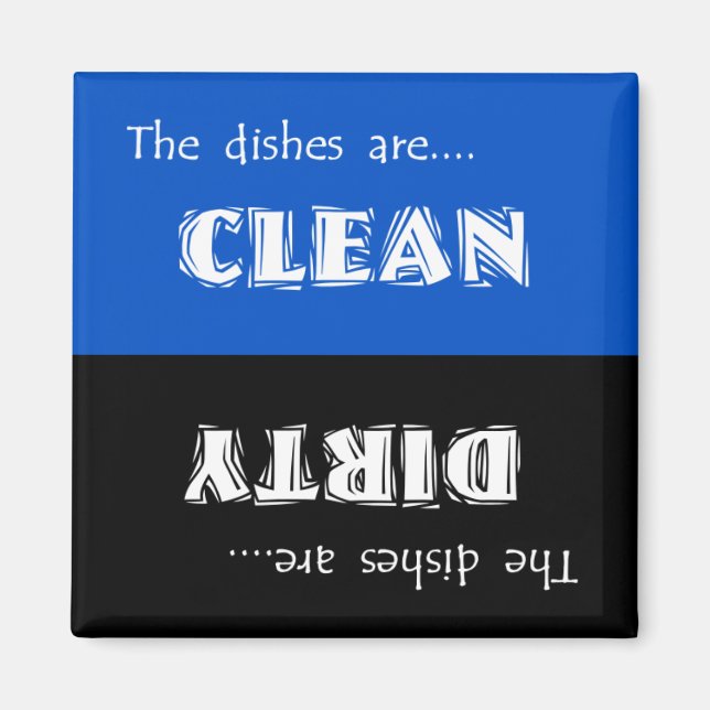 Clean or Dirty Dishwasher Magnet (Front)