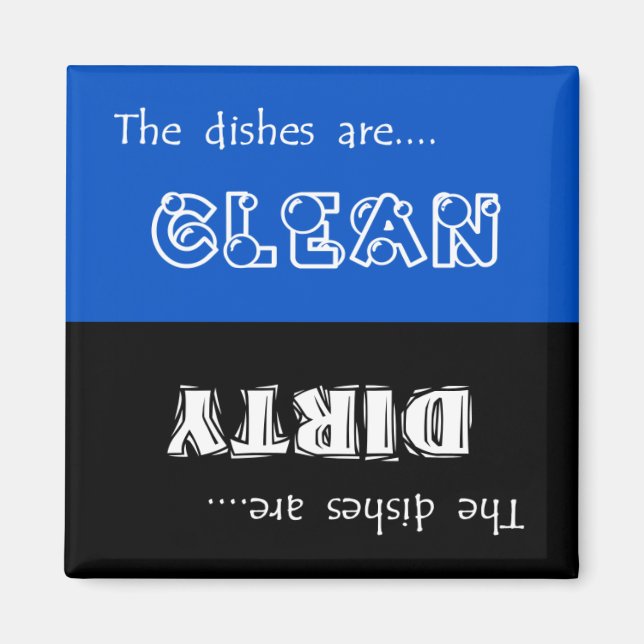 Clean or Dirty Dishwasher Magnet (Front)
