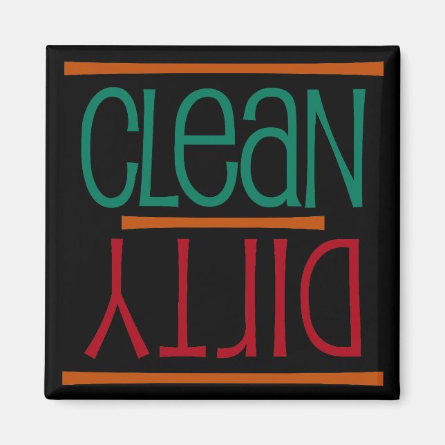 Clean or Dirty Dishwasher Magnet, Square Magnet (Front)