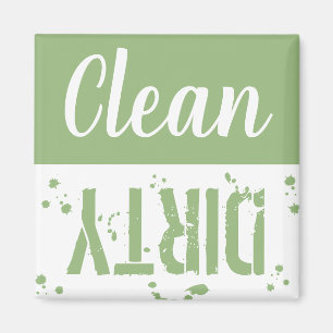 Clean or Dirty   Green Kitchen Dishwasher Magnet