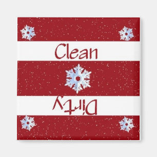 Clean or Dirty Snowflakes Dishwasher Magnet