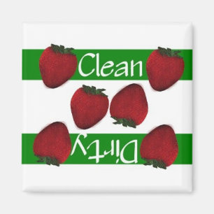 Clean or Dirty Strawberries Dishwasher Magnet