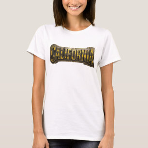Clean Orange CALIFORNIA Text Design T-Shirt
