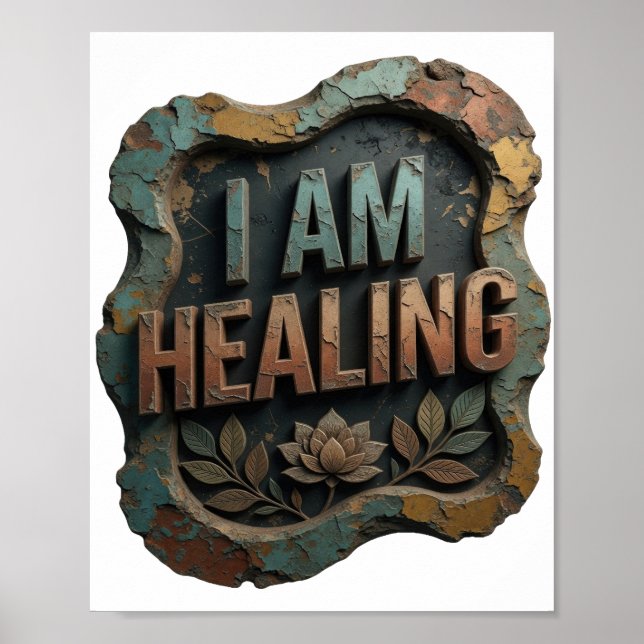 Clean Orange I AM HEALING Poster (Front)