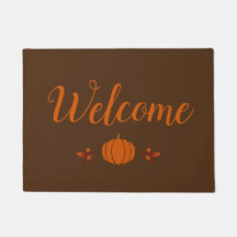 clean orange pumpkin welcome