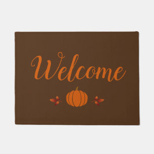 clean orange pumpkin welcome doormat