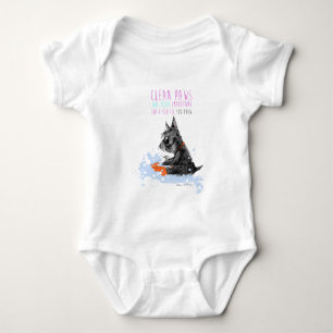 Clean Paws Scottie Dog Baby Bodysuit