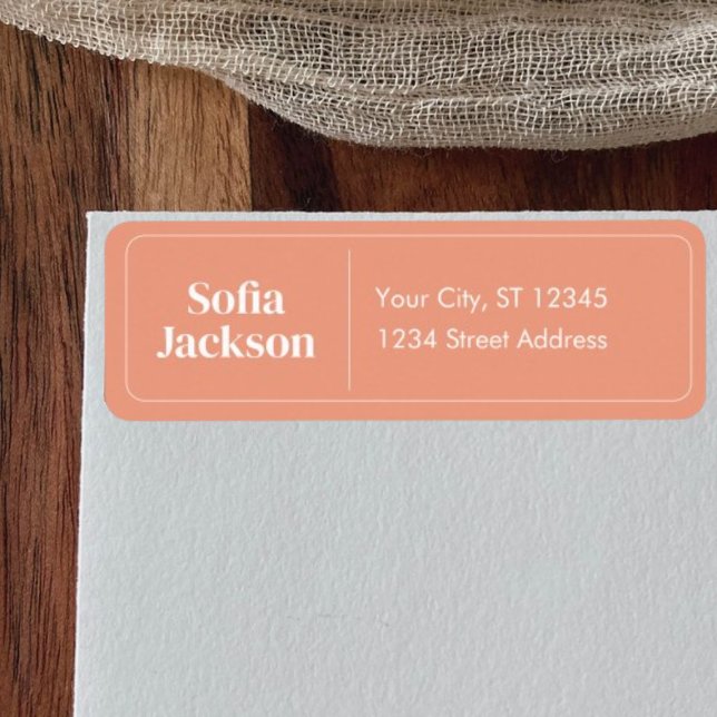 Clean Peach Wedding Script Return Address  Label (Creator Uploaded)