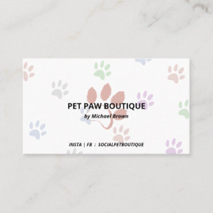 Clean Pet Paws Chic Stylish Business Card