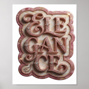 Clean Pink ELEGANCE Graphic Design Poster