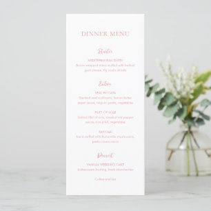 Clean Pink Elegant Wedding Menu
