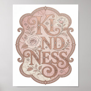 Clean Pink KINDNESS Bold Design Poster