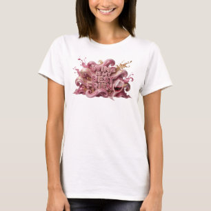 Clean Pink WINE IS MY BEST FRIEND Text Design T-Shirt