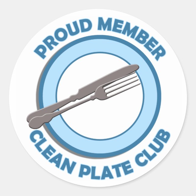 Clean Plate Club Proud Member Classic Round Sticker (Front)