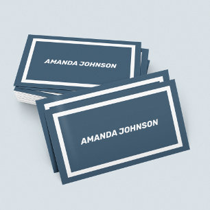 Clean Professional Blue & White Branding Script  Business Card