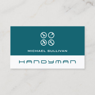 Clean professional logo handyman Business Card