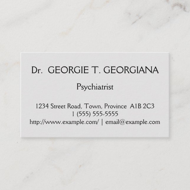 Clean Psychiatrist Business Card (Front)