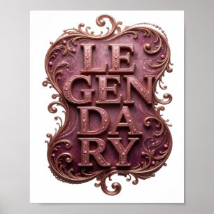 Clean Purple LEGENDARY Graphic Design Poster