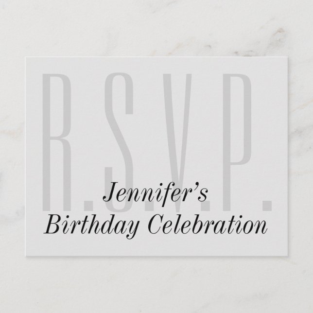 Clean, Respectable "R.S.V.P." Postcard (Front)