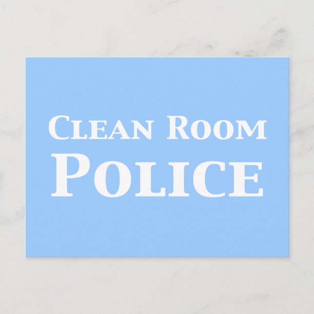 Clean Room Police Gifts Postcard (Front)