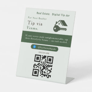 Clean Scan to Tip QR Code Sign Venmo Tips