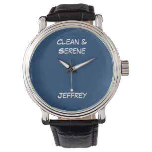 Clean & Serene Wrist Watch, Blue Face Watch