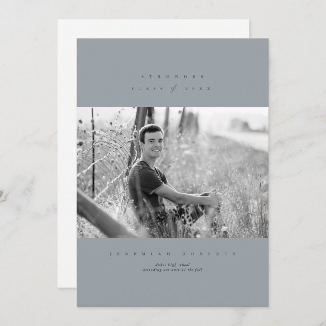 Clean Serif Graduation Invitation (Front/Back)