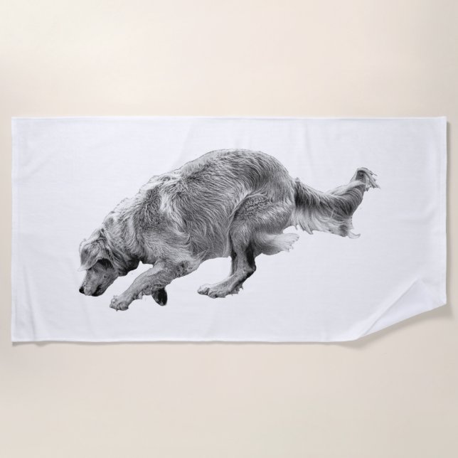 Clean Silhouette, Winter Runner Beach Towel (Front)