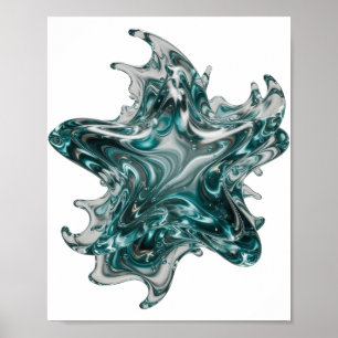 Clean Silver ABSTRACT ART Abstract Design Poster