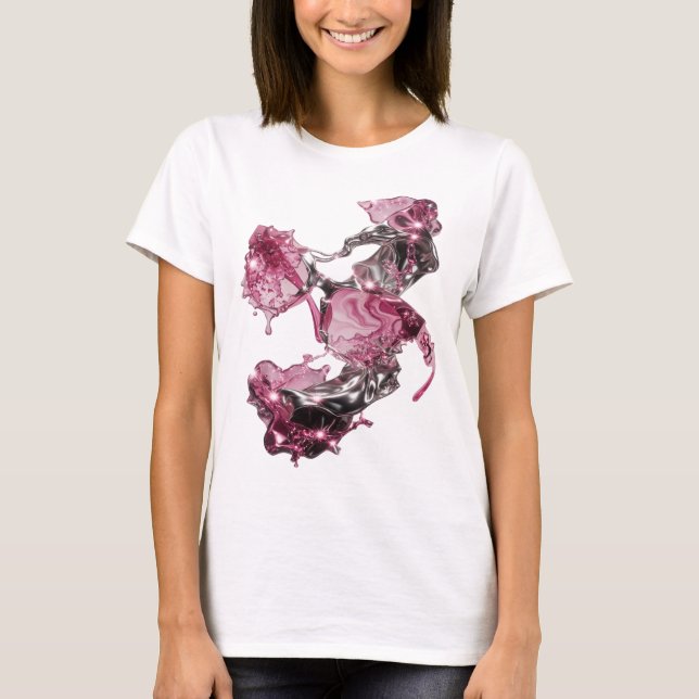 Clean Silver ABSTRACT ART Abstract Design v2 T-Shirt (Front)