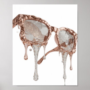 Clean Silver ABSTRACT ART Design Poster