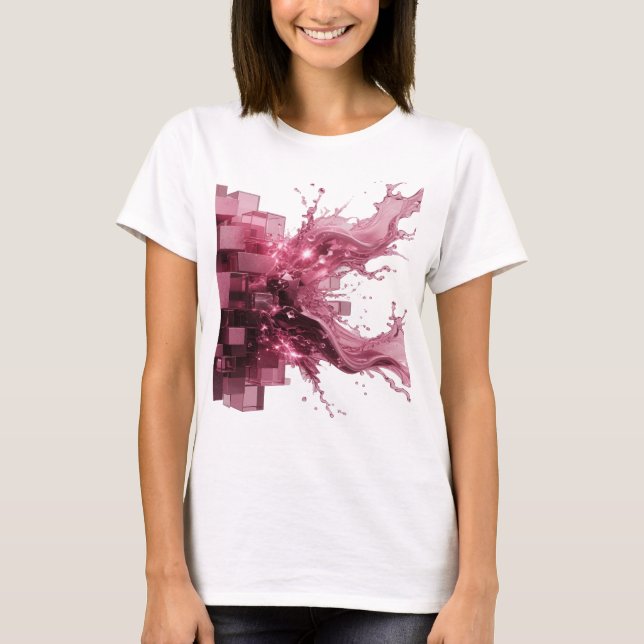 Clean Silver ABSTRACT ART Design T-Shirt (Front)