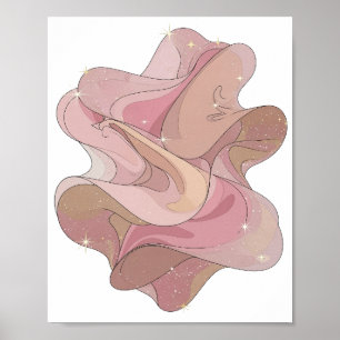 Clean Silver ABSTRACT ART Fashion Print