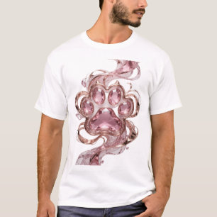 Clean Silver ANIMAL PAW Graphic Design T-Shirt