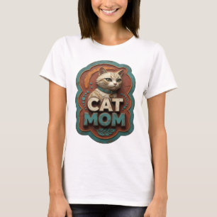 Clean Silver CAT MOM Wearable Art T-Shirt
