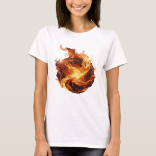 Clean Silver FIRE BALL 3D Text Art T-Shirt