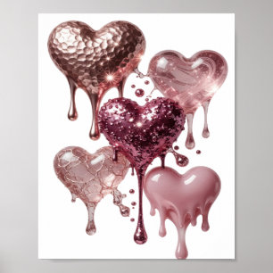 Clean Silver HEARTS OF GLITTER AND GLAMOUR Poster