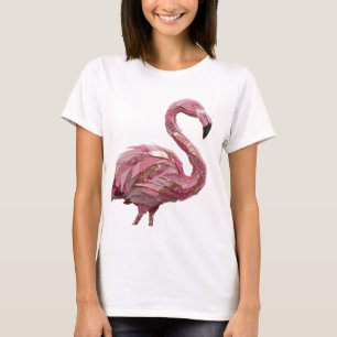 Clean Silver PINK FLAMINGO Statement Design T-Shirt